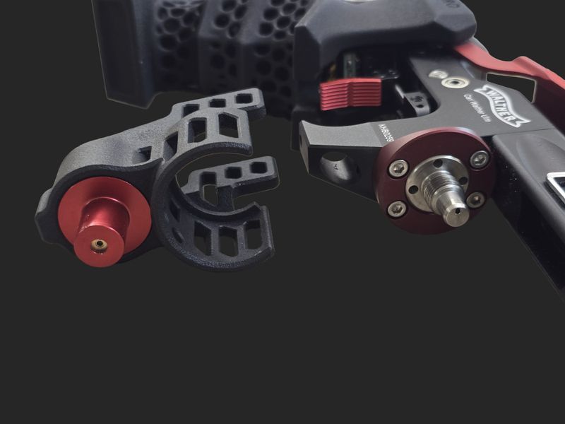 Laser holder for air pistols with angle front/Aluminium
